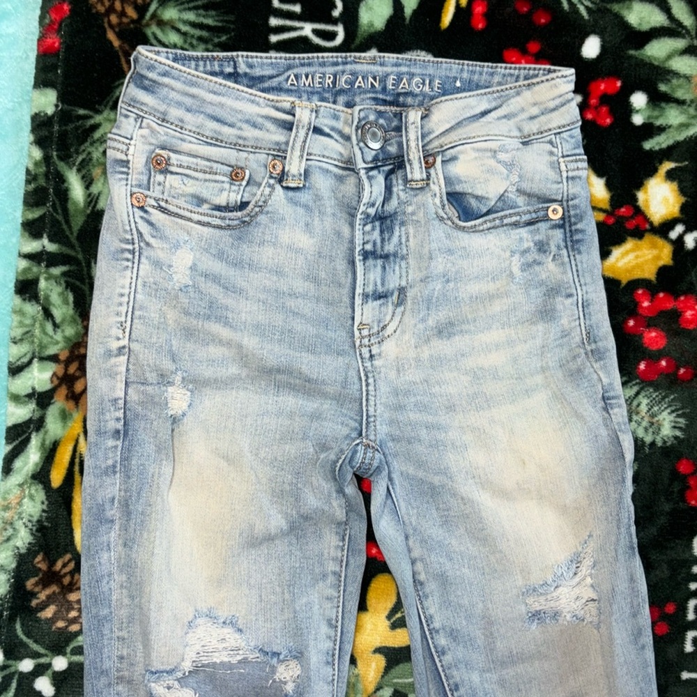 American Eagle Hi-Rise Ripped Jeans